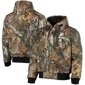 NEW Pittsburgh Steelers Dunbrooke Heavy Camo Full-Zip Hoodie Jacket Realtree